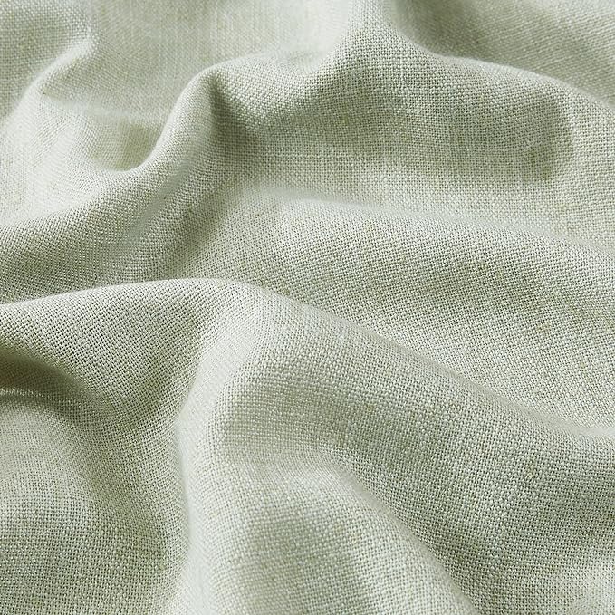 Vision Home Soft Green Pinch Pleated Full Blackout Curtains Linen Blended Room Darkening Curtain Panels 108 inch for Living Room Bedroom Thermal Insulated Pinch Pleat Drapes with Hooks 40" Wx108 Lx2