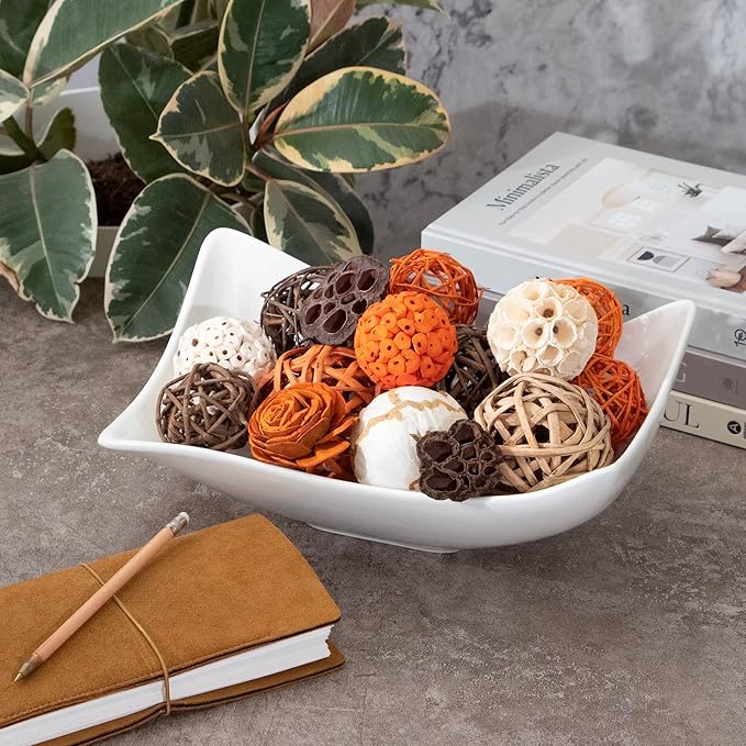 ANDALUCA Large Decorative Vase Filler Bag with Orbs, Balls (Sunset Orange)