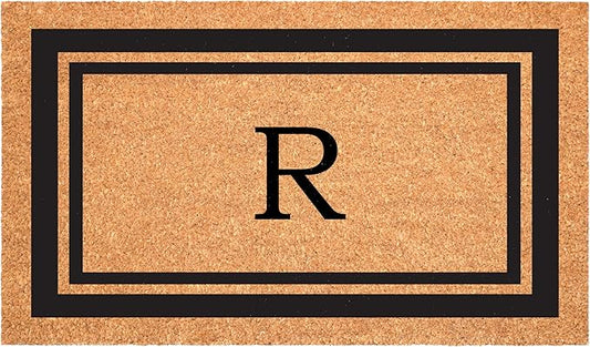Calloway Mills 152963048R Black Border 30" x 48" Monogram Doormat Letter (R)