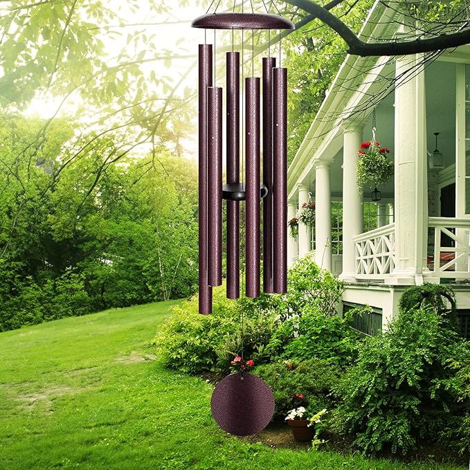 45'' Large Wind Chimes for Outside with Deep Tone, Wind Chimes Outdoor Garden & Patio Hanging Décor, Sympathy Gifts. Bronze