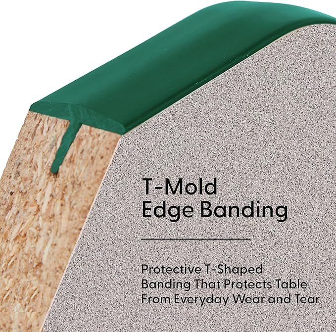 FDP Rectangle Activity School and Classroom Kids Table (30 x 72 inch), Chunky Toddler Leg, Adjustable Height 15-24 inches - Gray Top and Green Edge