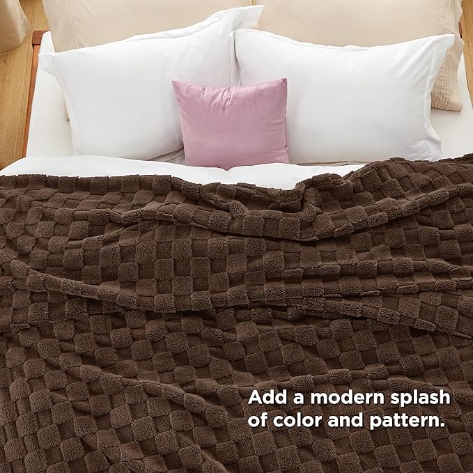 Bedsure GentleSoft King Size Blanket for Bed - Super Soft Cozy Blankets for Women Men Girls, Large Fuzzy Fleece Throw for Bedroom Decor, Dark Brown,108x90 Inches
