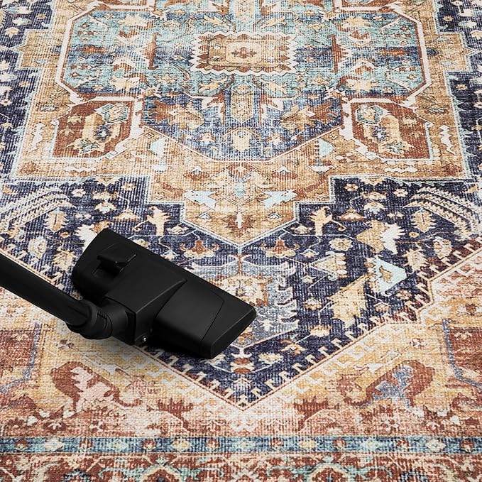 Keen Home Design 3x5 Rug - Machine Washable Entry Rug with Non-Slip Backing, Ideal for Enteryway, Kitchen, Bathroom, Laundry Room - Vintage, Easy Clean, Durable, Low Pile Rug - (3' x 5')