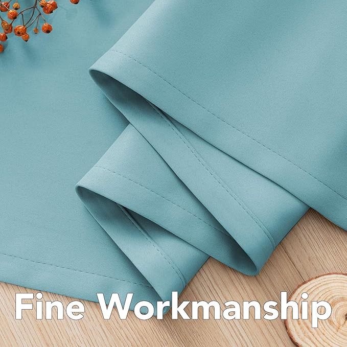 H.VERSAILTEX Insulated Thermal Blackout 52 x 72 Inch Long Curtain Panels Pair - Nickel Grommet Window Drapes for Bedroom/Living Room (Solid Aqua,Set of 2)