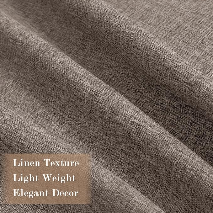 Room Divider Curtains Screen Partitions, Linen Look 100% Blackout Drapery 102 Inches Long, 100" Wide Pinch Pleated Window Drapes, Privacy Protecting, Light Blocking, (1 PC, Light Coffee)