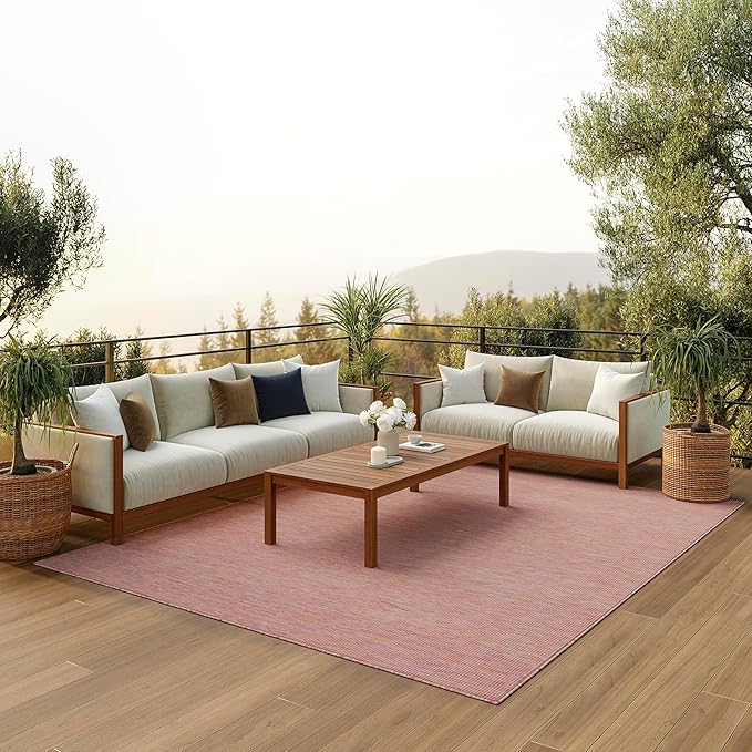 Nourison Home Positano Indoor/Outdoor Rainbow 7' x 10' Area Rug, Easy Cleaning, Non Shedding, Bed Room, Living Room, Dining Room, Backyard, Deck, Patio (7x10)
