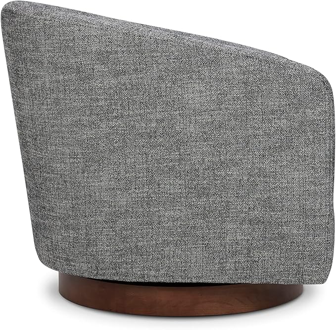 CHITA Swivel Accent Chair, FSC Certified Upholstered Fabric Barrel Chair for Living Room Set of 2, Fully Assembled, Dark Grey