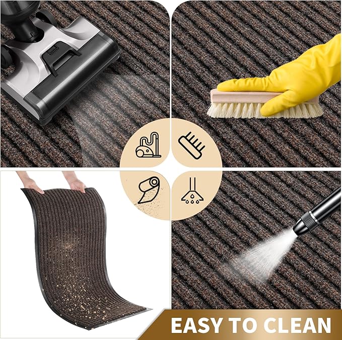 Yimobra Front Door Mat Outdoor Indoor Entrance, 100% Waterproof All-Season All Weather Doormat, Welcome Matt Outside Entry, Non Slip, Low Profile, Heavy Duty Patio Porch Floor Mats,47 x 32