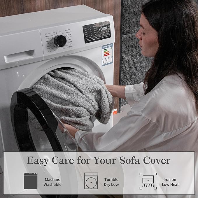 Couch Cushion Covers for Sectional Sofa, Stretch Soft Sofa Slipcovers Washable Wear-Resistant Universal Furniture Protector for Living Room(1 Piece Chair Cover, Light Gray)