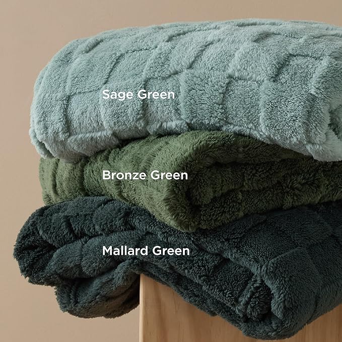 Bedsure GentleSoft Blankets Queen Size for Bed - Super Soft Cozy Blanket for Women Men Girls, Large Fuzzy Fleece Throw for Bedroom Decor, Bronze Green, 90x90 Inches
