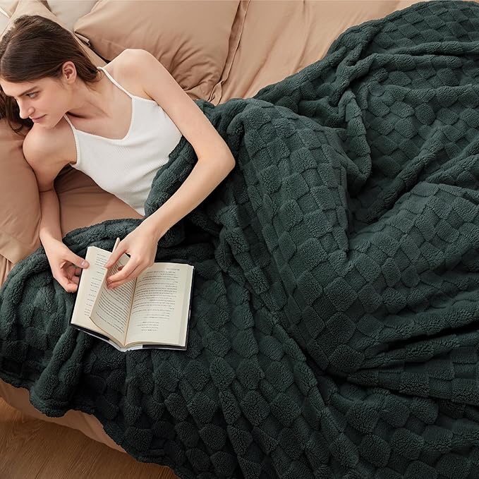 Bedsure GentleSoft King Size Blanket for Bed - Super Soft Cozy Blankets for Women Men Girls, Large Fuzzy Fleece Throw for Bedroom Decor, Mallard Green,108x90 Inches