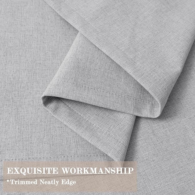 Room Divider Curtains Screen Partitions, Linen Look 100% Blackout Drapery 108 Inches Long, 100" Wide Pinch Pleated Window Drapes, Privacy Protecting, Light Blocking, (1 PC, Silver Grey)