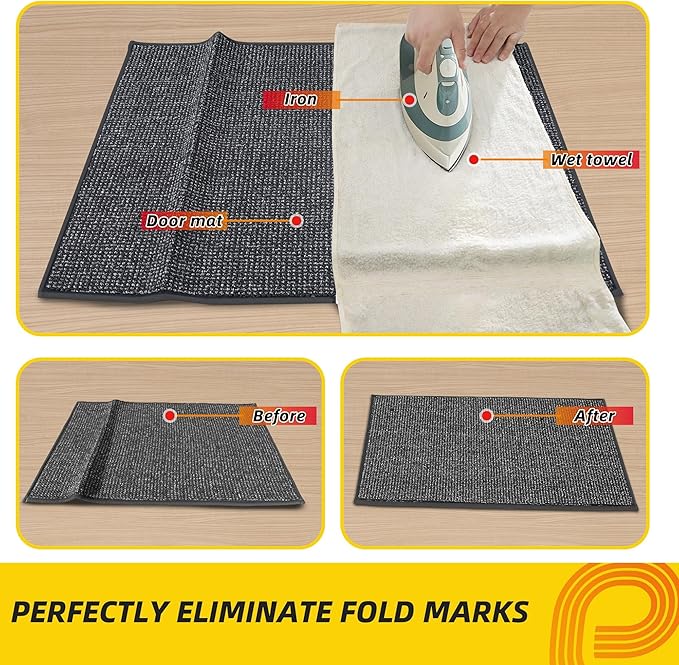 JSEI Dirt Trapper Door Mat 24"x36" Non-Slip Washable Entrance Mat, Dog Doormats, Absorbent & Fade-Resistant Floor Mats, Low Profile Welcome Mats for Entryway, Front Door, and Inside Entrance,Dark Grey