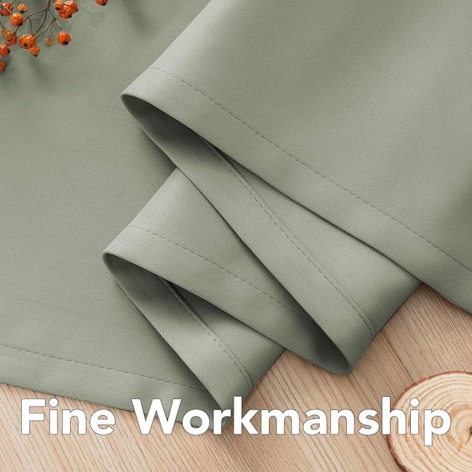 H.VERSAILTEX Room Darkening Curtains for Living Room Light Reducing Thermal Insulated Window Treatment Panels/Drapes Grommet Top 2 Panels Sea Grass - 52 x 96 Inches