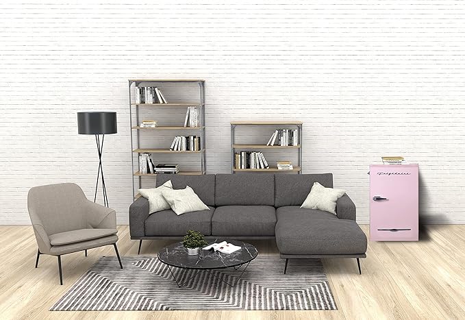 Frigidaire EFR376 Retro Bar Fridge Refrigerator with Side Bottle Opener, 3.2 cu. Ft, Pink/Coral