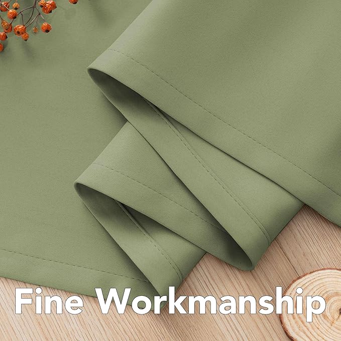 H.VERSAILTEX Blackout Window Treatment Curtains/Panels, Thermal Insulated Room Darkening Solid Grommet Drapes for Bedroom/Living Room Window (52 Inch by 108 Inch, Sage, Set of 2)