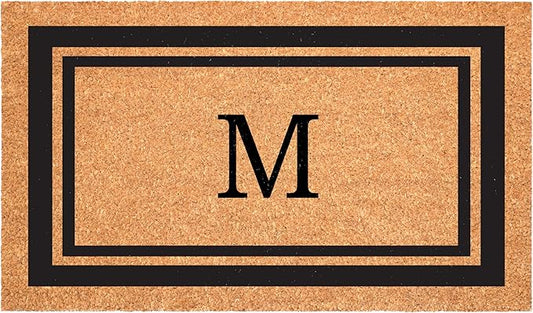 Calloway Mills 152961830M Black Border 18" x 30" Monogram Doormat, (Letter M)