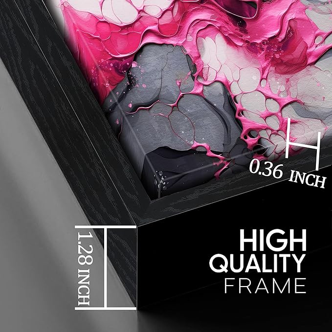 Abstract Wall Art for Living Room, Pink Canvas Wall Decor for Bedroom, Framed Picture Print, Large Size 59x29 Inches