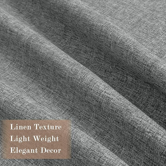 Room Divider Curtains Screen Partitions, Linen Look 100% Blackout Drapery 84 Inches Long, 120" Wide Pinch Pleated Window Drapes, Privacy Protecting, Light Blocking, (1 PC, Mid Grey)