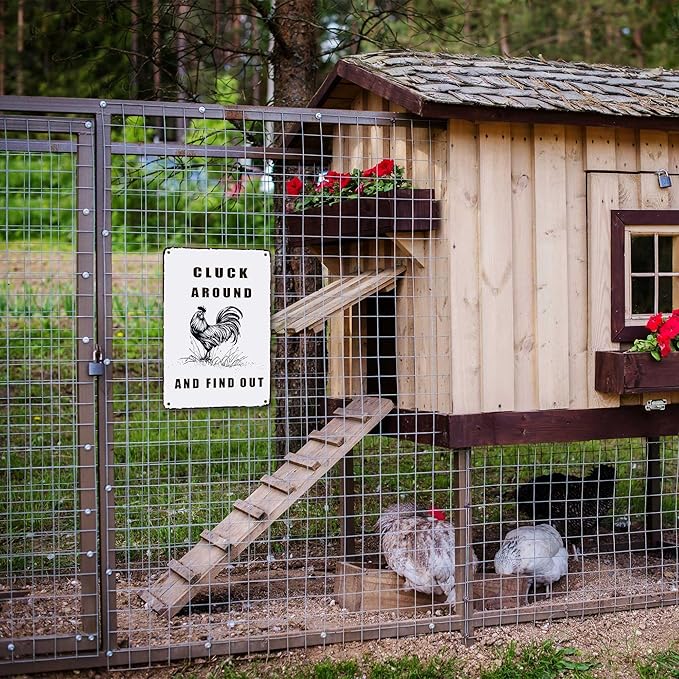 Chicken Coop Accessories Metal Signs,Funny Chickens Tin Signs - Chicken Decor Farmhouse Wall Decor,Chickens Gifts Rustic Farm House Decorations for Home/kitchen/Outdoor Garden