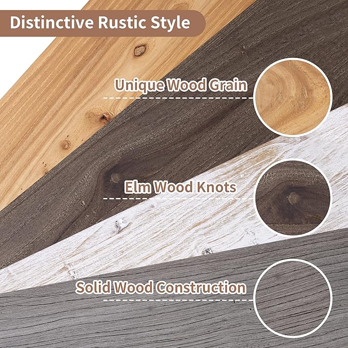 Axeman Floating Shelves for Wall, Rustic Elm Wood 56'' W x 8" D Wall Shelf with Invisible Bracket, Large Long Wall Mounted Storage Shelves for Living Room, Bedroom, Kitchen, Bathroom Decor, Grey