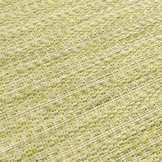 Adiva Rugs Outdoor Indoor Area Rug, Weather Resistant, Easy to Clean, Stain Resistant Floor Mat for Dining Room, Backyard, Deck, Patio (Olive Weiss, 2'6" x 7')