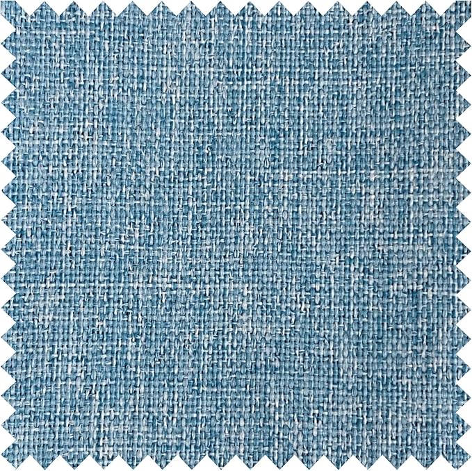 Macochico 120”Wx102”L 100% Blackout Linen Curtains Pinch Pleated Thermal Panels for Sliding Door Bedroom Living Room Farmhouse Shabby Chic Blue Burlap Curtains with Tieback 1 Panel