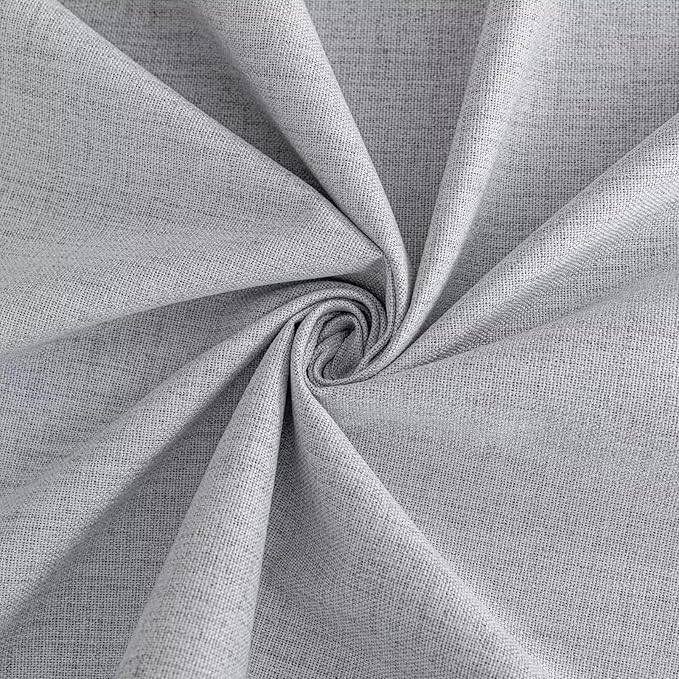 Blackout Curtains 90 Inch Length 2 Panels Set, 100% Black Out Textured Thermal Curtains, Grommet Light Blocking Drapes for Living Room Bedroom Luxury Decor(52W × 90L inch, Greyish White)