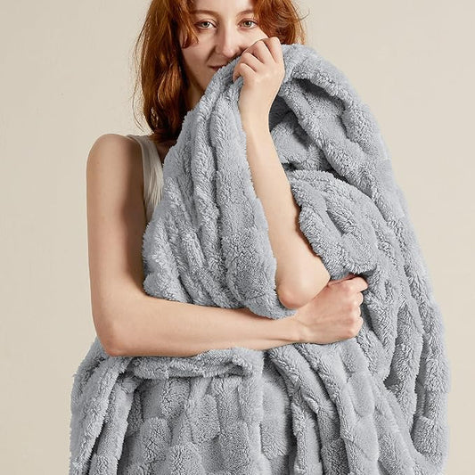 Bedsure GentleSoft Twin Blanket for Bed Silver Grey - Super Soft Cozy Blankets for Women Men Girls, Cute Fuzzy Fleece Throws for Bedroom Couch, 60x80 Inches