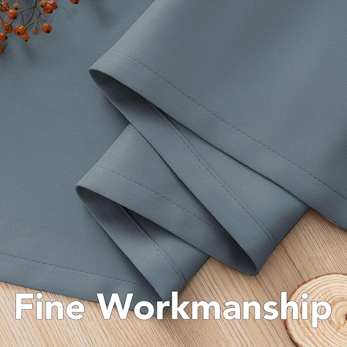 H.VERSAILTEX Elegant Thermal Insulated Blackout Curtains - Nickel Grommet Window Drapes for Living Room/Bedroom - Stone Blue - 52" W x 72" L - (Set of 2 Panels)