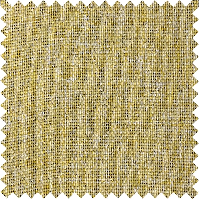 Macochico 100% Blackout Pinch Pleated Linen Curtains Thermal Window Treatments Sound Reducing Curtains for Bedroom Living Room Yellow Farmhouse Burlap Drapes with Tieback 52”Wx63”L 1 Panel