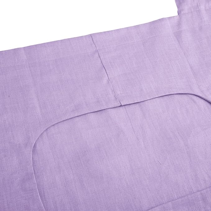 Amazhiyu 100% Linen Door Hanging Laundry Hamper Bag, 19x27 Inches Lilac