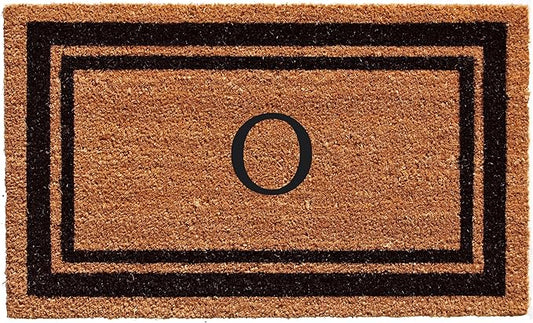 Calloway Mills 152963672O Black Border 36" x 72" Monogram Doormat Letter (O)