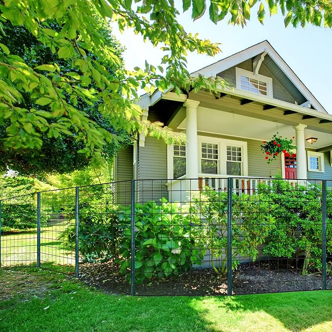 ARIFARO Sturdy Duty Metal Fence Posts 3 Feet,Pack of 10, 3-4-5-6-7 Feet No Digging Garden U Post for Wire Fencing Steel Fencing Poles for Yard, Outdoor