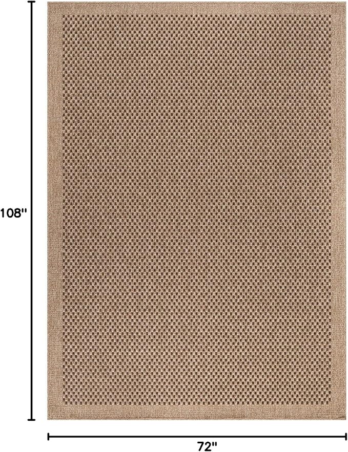 CAMILSON Easy Jute Rug 6x9, Indoor Outdoor Natural Color Fiber Area Rugs for Living Room Patio and Kitchen Rug, Sisal Boho Woven Design, Easy-Cleaning, Washable Outside Carpet Alfombras para(6 x 9)