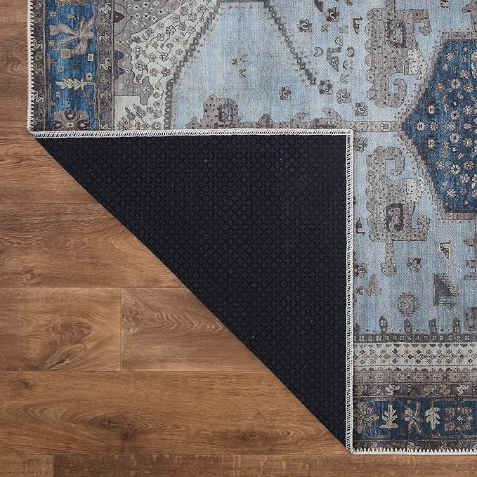 Keen Home Design 10x14 Rug - Machine Washable Area Rug with Non-Slip Backing, Ideal for Living Room, Dining Room, Bedroom - Vintage, Easy Clean, Durable, Low Pile Rug - (9'7" x 14')