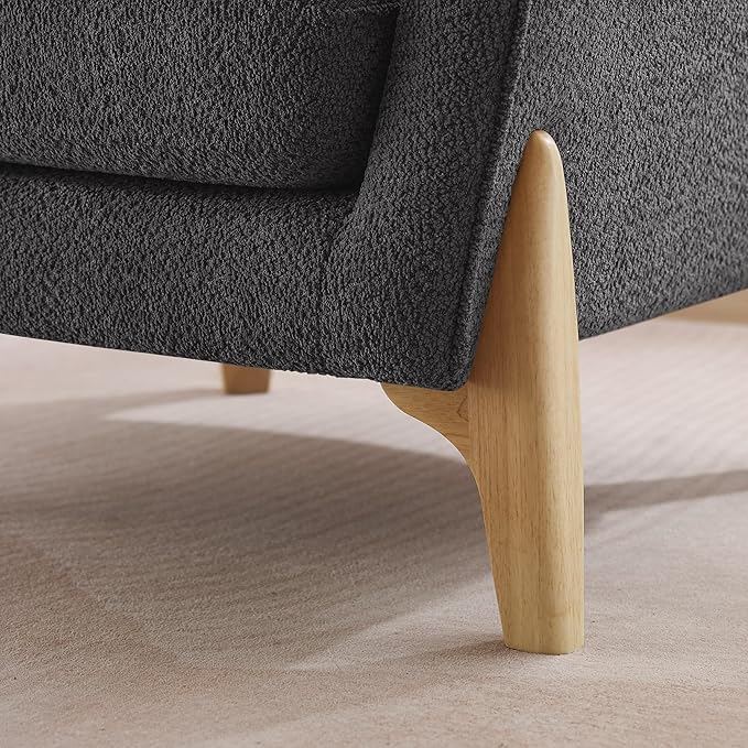 Accent Chair 31" Oversized Reading Chair Comfy Upholstered Boucle Lounge Armchair, Modern Living Room Chair with Back Pillow,Single Sofa Chair for Bedroom, Office (Grey)