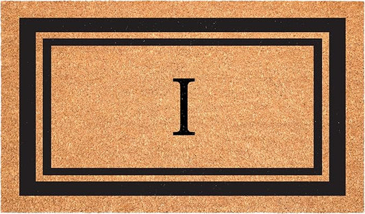 Calloway Mills 152963048I Black Border 30" x 48" Monogram Doormat Letter (I)