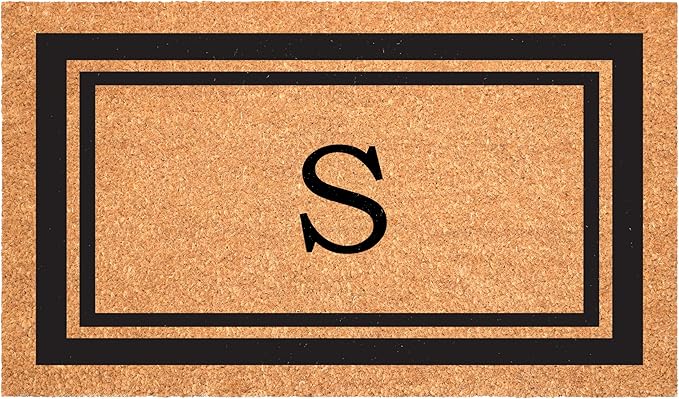 Calloway Mills 152963048S Black Border 30" x 48" Monogram Doormat Letter (S)
