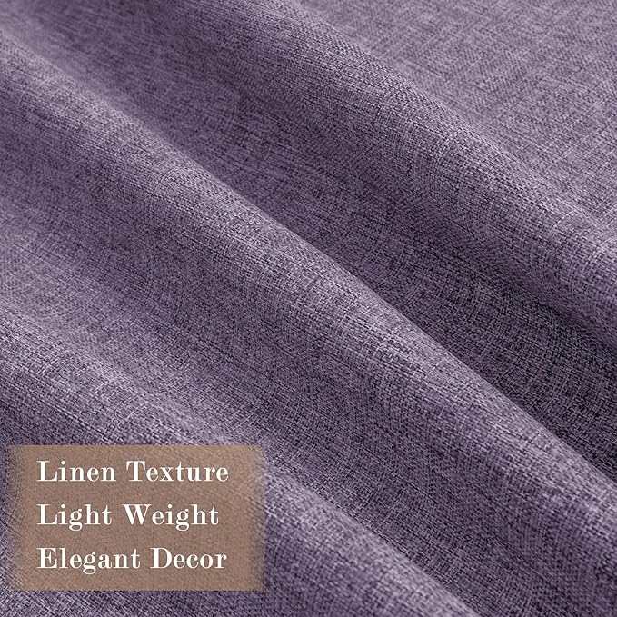 Room Divider Curtains Screen Partitions, Linen Look 100% Blackout Drapery 102 Inches Long, 100" Wide Pinch Pleated Window Drapes, Privacy Protecting, Light Blocking, (1 PC, Violet)