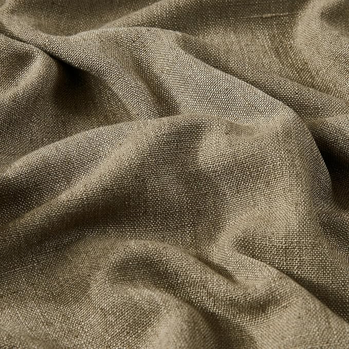 Vision Home Brown Pinch Pleated Full Blackout Curtains Linen Blended 60" Wide Thermal Insulated Window Panels 112 inch for Bedroom Living Room Darkening Pleat Drapes with Hooks Back Tab 60" Wx112 Lx1