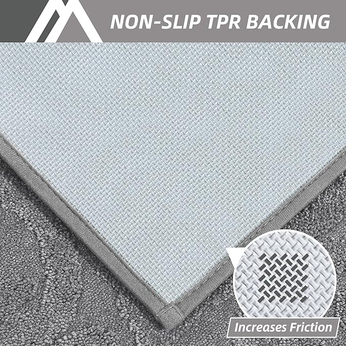 COSY HOMEER-Door-Mat-Non-Slip-Entryway-Rug 36”x60” Absorbent Welcome Mats Washable Dirt Trapper Door Mat Entrance Floor Mats for Front Back Doormats and Wet Shoes,Grey