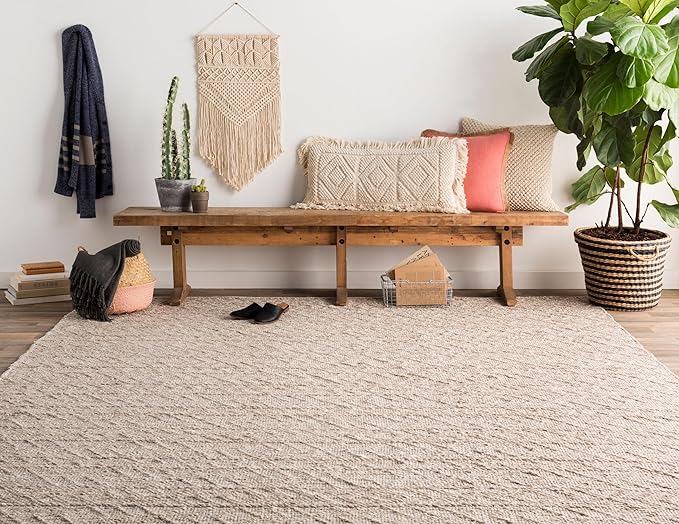 Mark&Day Wall Hanging, Tumeltsham Bohemian/Global Farmhouse Cream Tapestry Wall Hanging for Living Room, Bedroom, Office or Kitchen (60"H x 29"W)