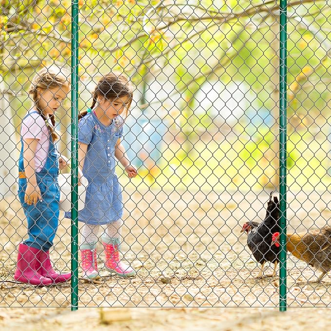 ARIFARO Sturdy Duty Metal Fence Posts 7 Feet assemblable,Pack of 10, No Digging Garden U Post for Wire Fencing Steel Poles for Yard, Outdoor