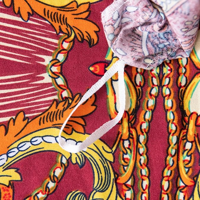 ABREEZE Bohemian Duvet Cover Set Colorful Orange Boho Retro Bedding Set Damask Paisley Cotton Duvet Cover Tribal Reversible Bedding Exotic Style Comforter Cover 3-Piece King