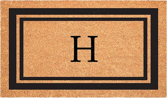Calloway Mills 152962448 Black Border 24" x 48" Monogram Doormat (Letter H)