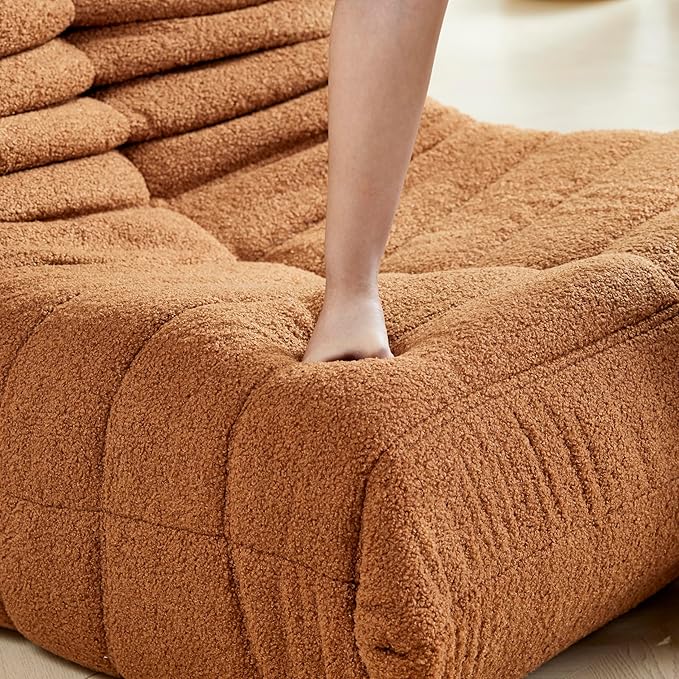 Bean Bag Chair, Fireside Chair Bean Bag Sofa Large Bean Bag Chair for Adults, Bean Bag Chairs for Teens with High Density Comfortable Foam, Memory Foam Bean Bag for Living Room, Bedroom (Orange)