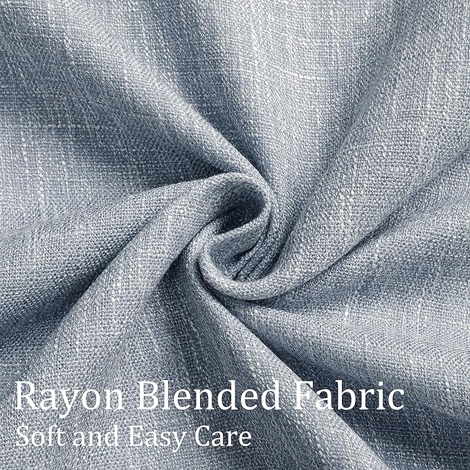 Vision Home Chambray Blue Pinch Pleated Full Blackout Curtains Room Darkening Window Curtains 90 inch for Living Room Bedroom Thermal Insulated Pinch Pleat Drapes with Hooks Back Tab 2 Panel 40"Wx90"L
