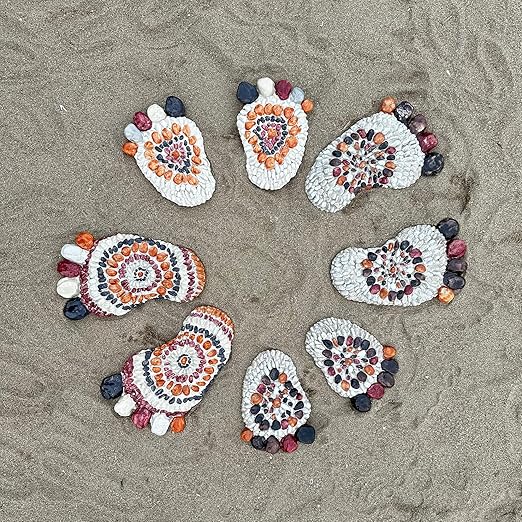 Garden Stepping Stones - Decorative Garden Stones for Patio, Deck, Garden or Sidewalk Faux Cobblestone Stepping Stones (Set of 2#A Small Size