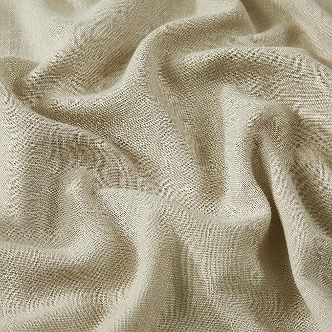 Vision Home Sand Pinch Pleated Full Blackout Curtains Linen Blended Room Darkening Window Curtains 63 inch for Living Room Bedroom Thermal Insulated Pinch Pleat Drapes with Hooks 2 Panel 40" Wx63 L